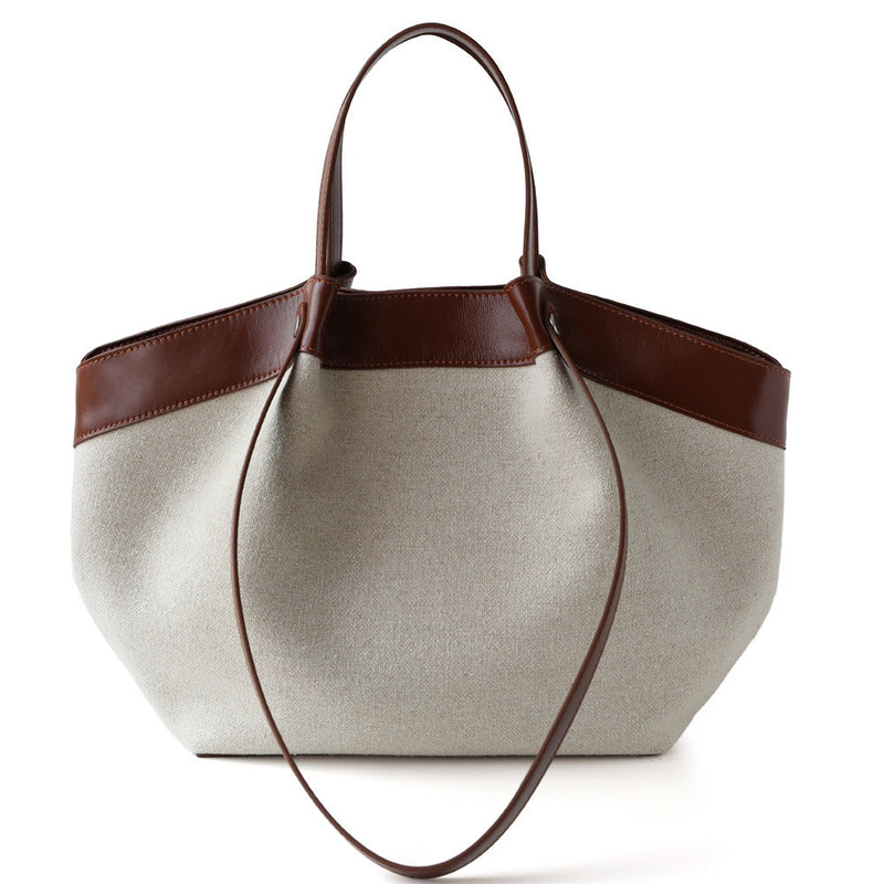 Top-Grain Leather and Cotton linen bag | Sailing