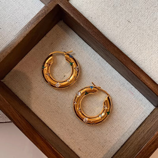18K gold plating Earrings | Gem