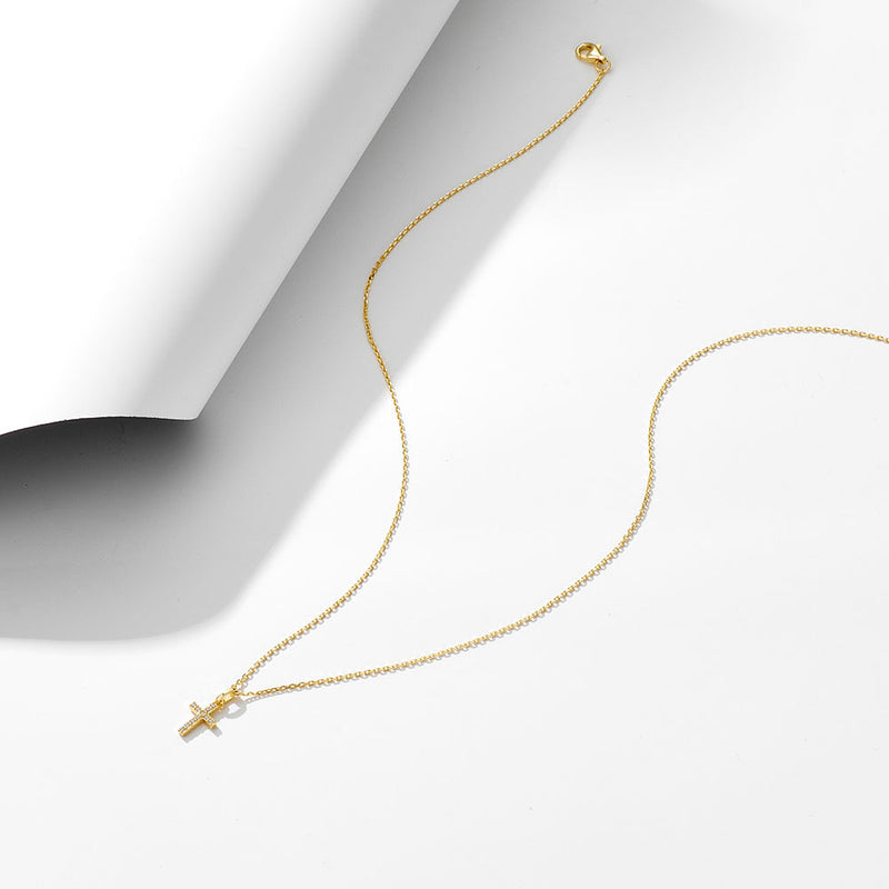 925 sterling silver necklace | 18K gold plated | Faith