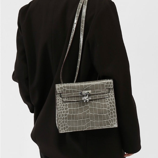 Urban light Series | Crocodile-Embossed Leather Mini Bag