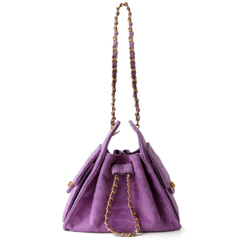 Premium Lambskin Leather Chain Shoulder Mini bag | Aurora