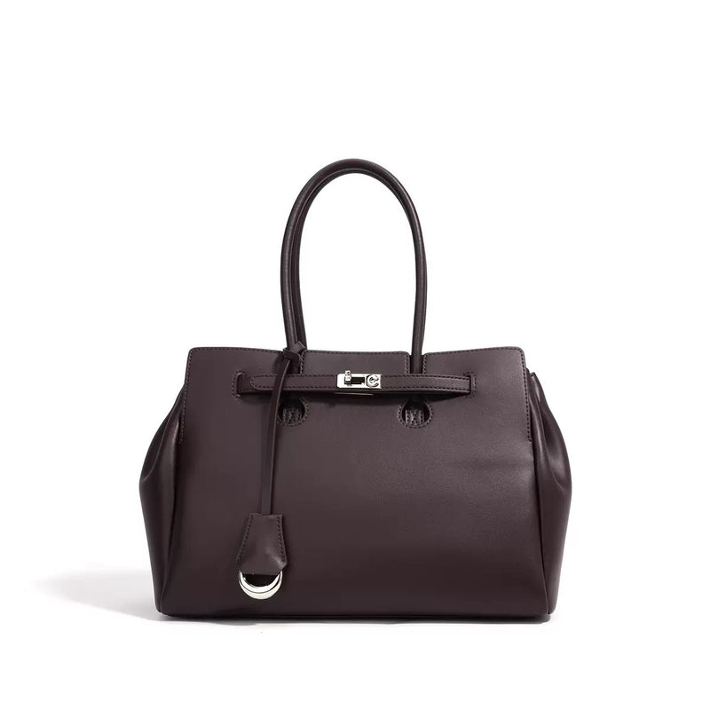 Split cowhide leather commuter tote bag | briefcase 5#