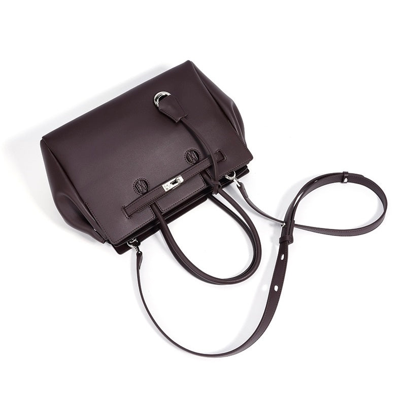 Split cowhide leather commuter tote bag | briefcase 5#