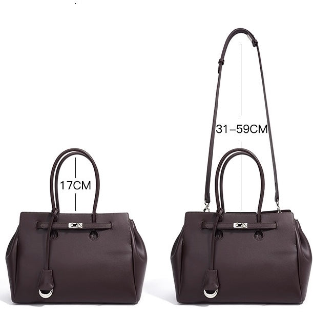 Split cowhide leather commuter tote bag | briefcase 5#