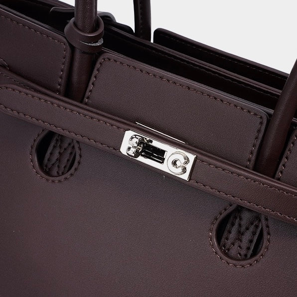 Split cowhide leather commuter tote bag | briefcase 5#