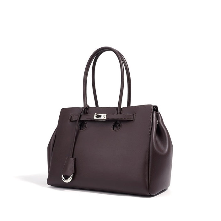 Split cowhide leather commuter tote bag | briefcase 5#