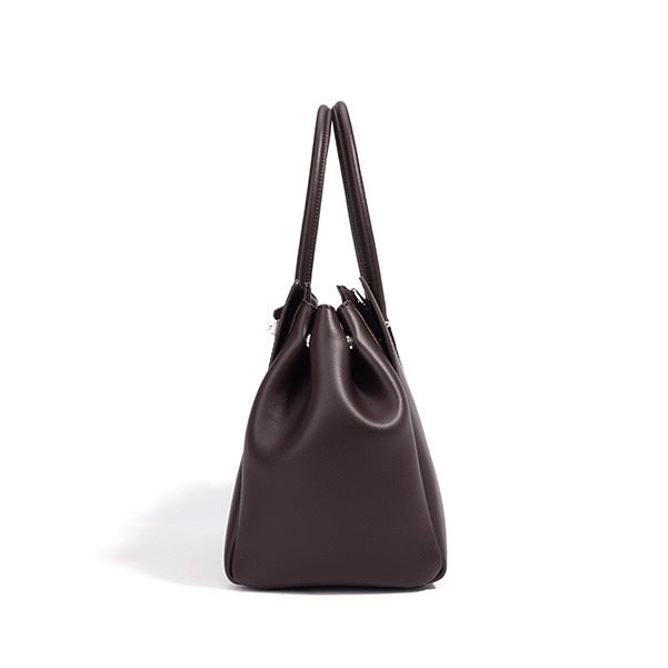 Split cowhide leather commuter tote bag | briefcase 5#