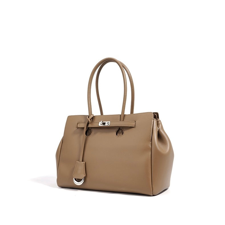 Split cowhide leather commuter tote bag | briefcase 5#