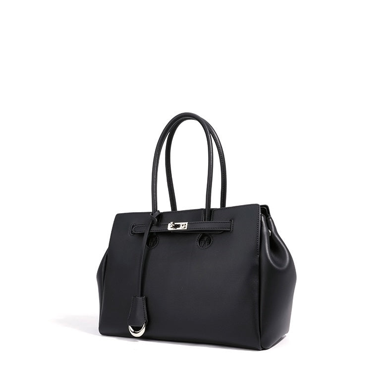Split cowhide leather commuter tote bag | briefcase 5#