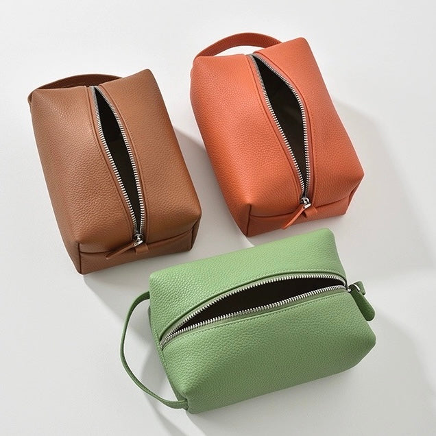 Full-Grain leather makeup bag｜Pura