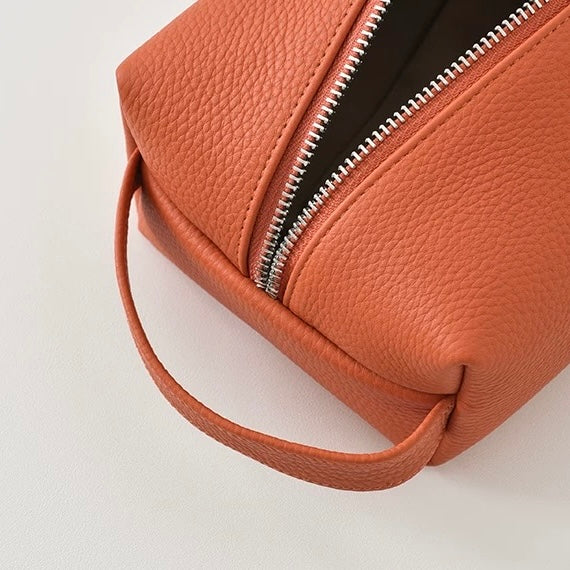 Full-Grain leather makeup bag｜Pura