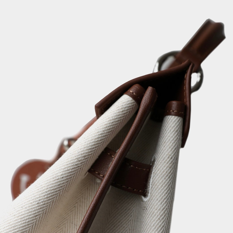 Split cowhide leather and canvas bag｜Fusion