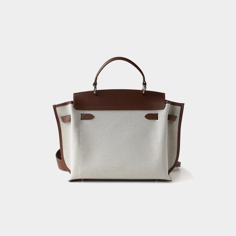 Split cowhide leather and canvas bag｜Fusion