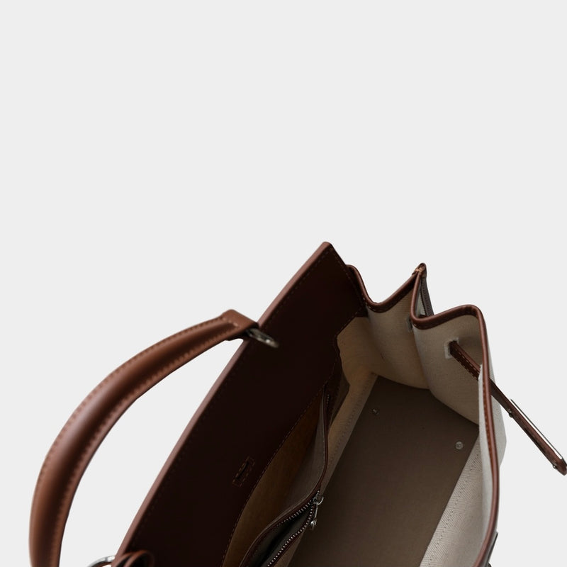 Split cowhide leather and canvas bag｜Fusion