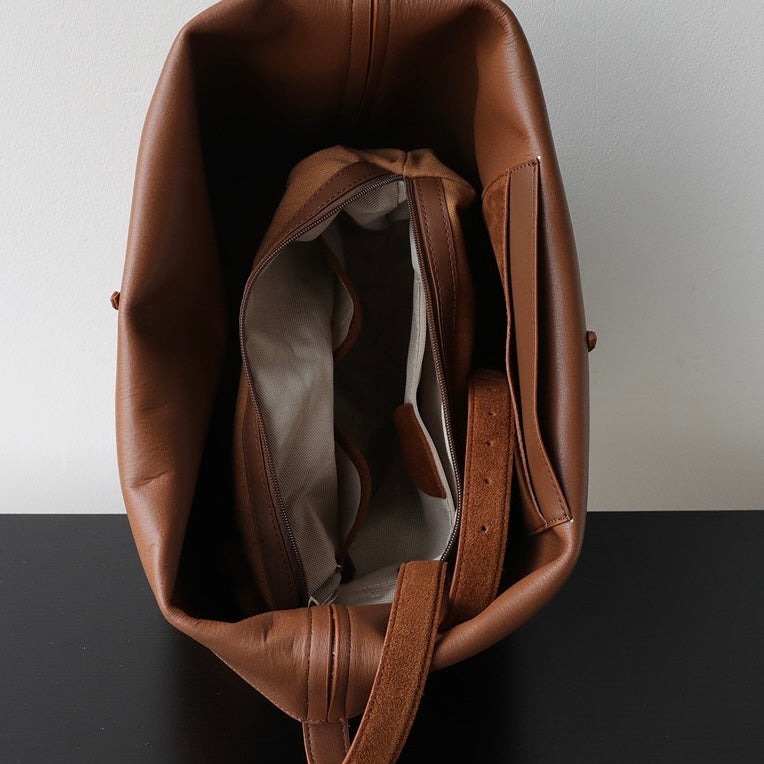 Full-Grain Leather Bag | SuedeTote