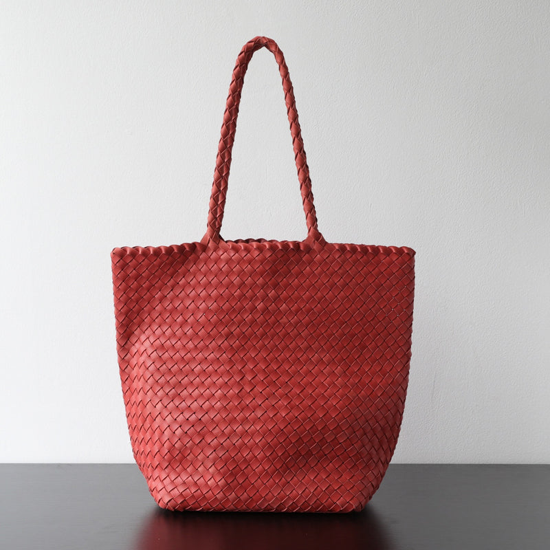 Top-grain leather bag |  Woven Tote | Brook