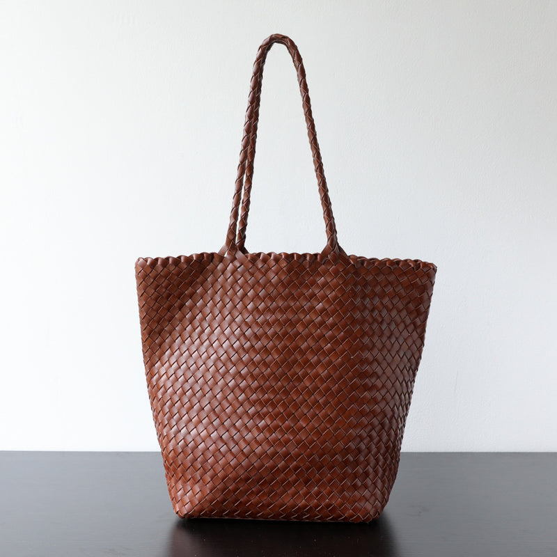 Top-grain leather bag |  Woven Tote | Brook