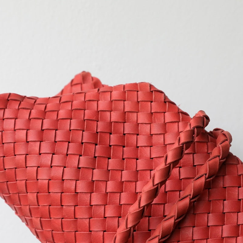 Top-grain leather bag |  Woven Tote | Brook