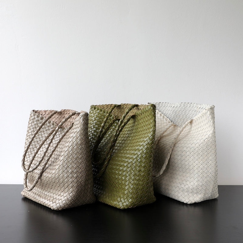 Top-grain leather bag |  Woven Tote | Brook