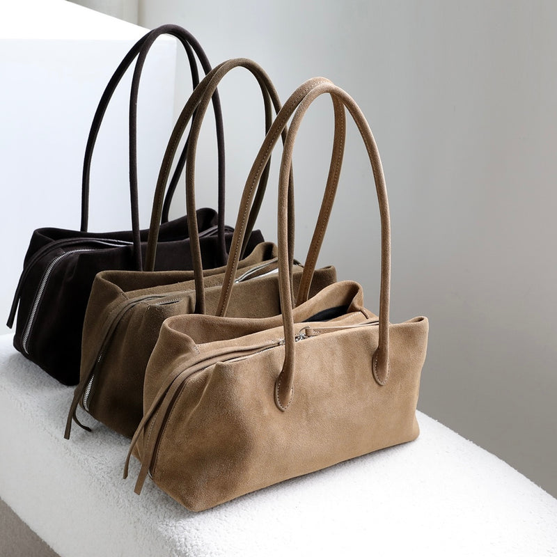 Kaelin｜Suede bag  | Full-Grain Leather Bag