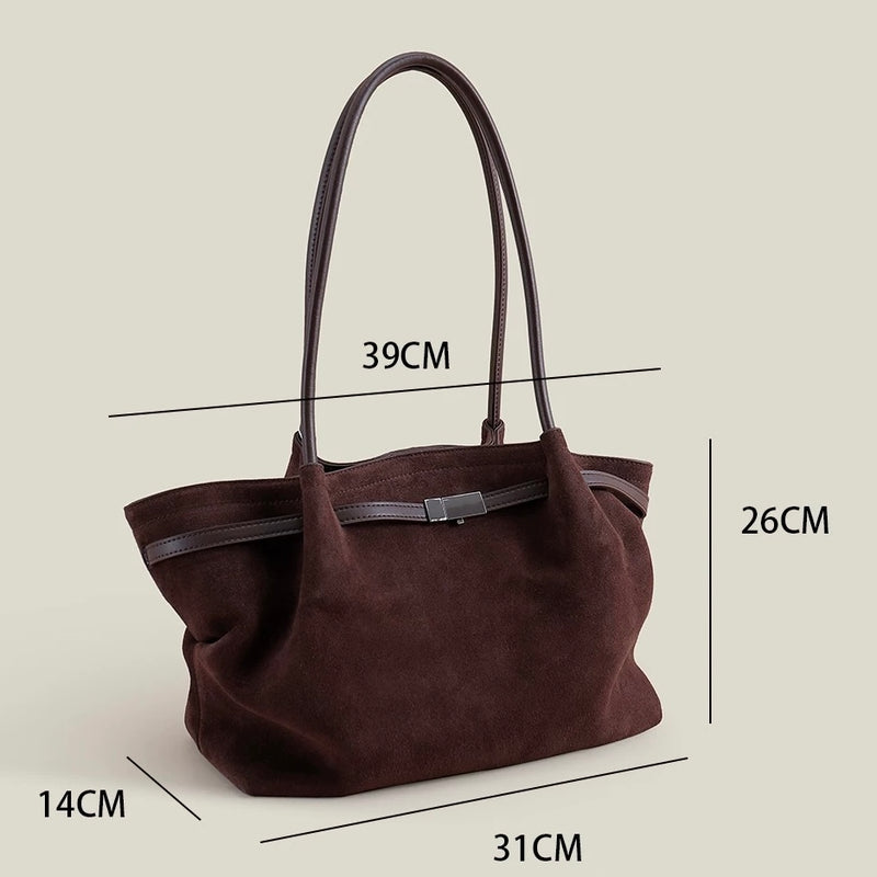 Nubuck Leather Tote Bag｜Mocha Tote