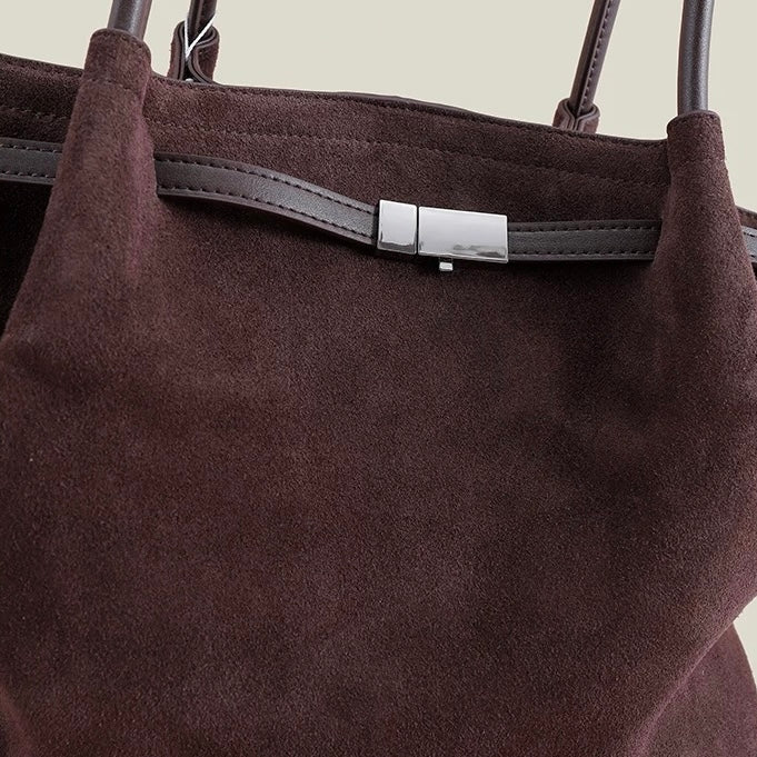Nubuck Leather Tote Bag｜Mocha Tote