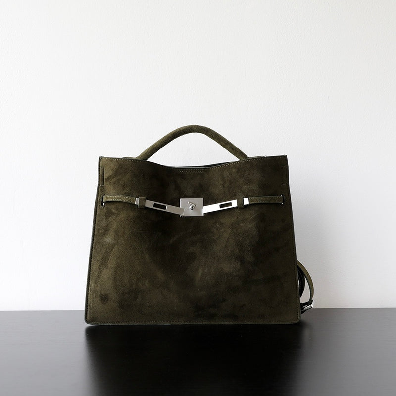 Cowhide Suede Leather Bag｜Velvet Echo