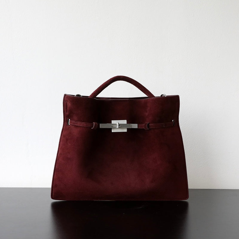 Cowhide Suede Leather Bag｜Velvet Echo