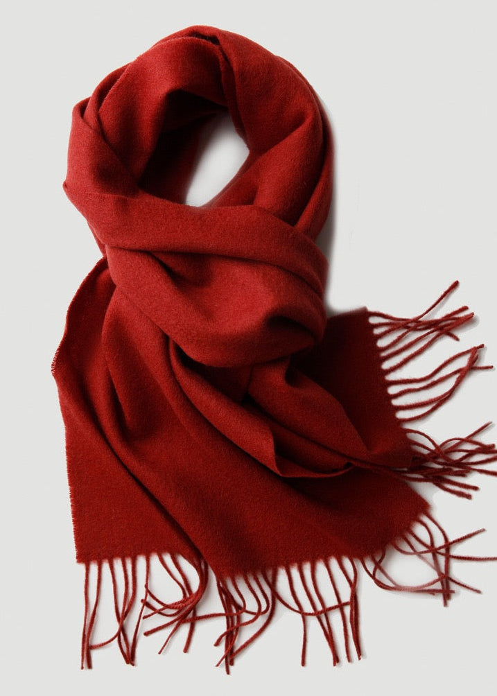 Red wool scarf 