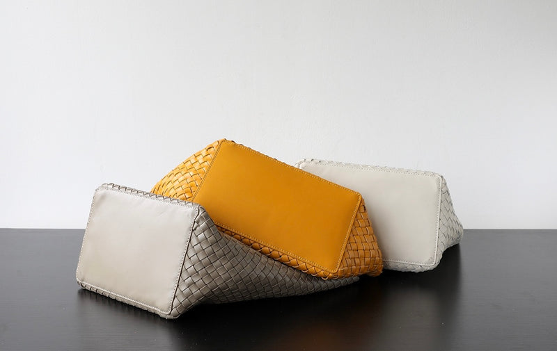 Top-grain leather bag |  Woven Tote | Brook