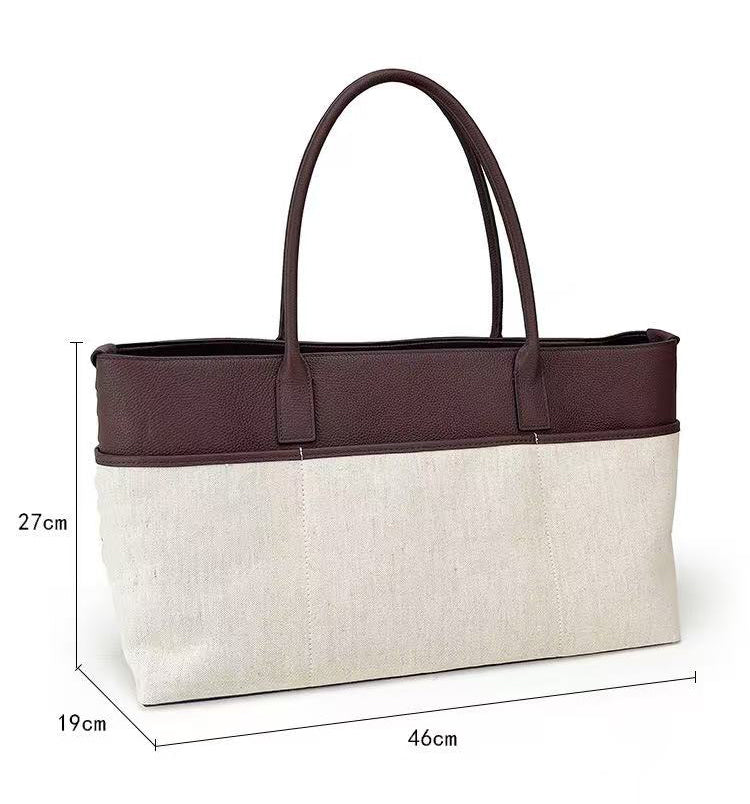 Full-Grain Leather and Canvas Bag | Maxi Carryall