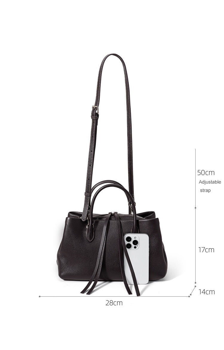 Full-Grain Leather bag | All black