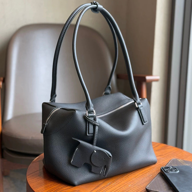 Full-Grain Leather Bag | Soft Square Tote