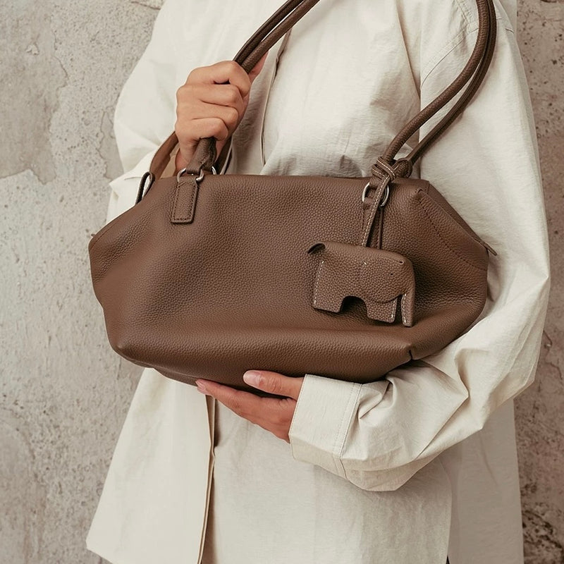 Full-Grain Leather Bag | Soft Square Tote