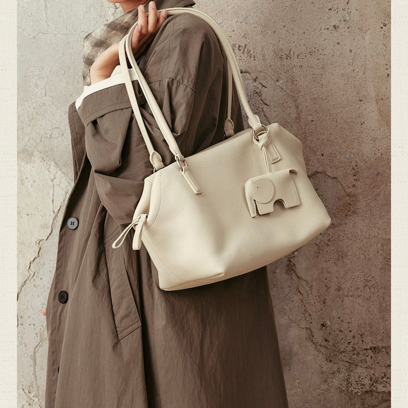 Full-Grain Leather Bag | Soft Square Tote