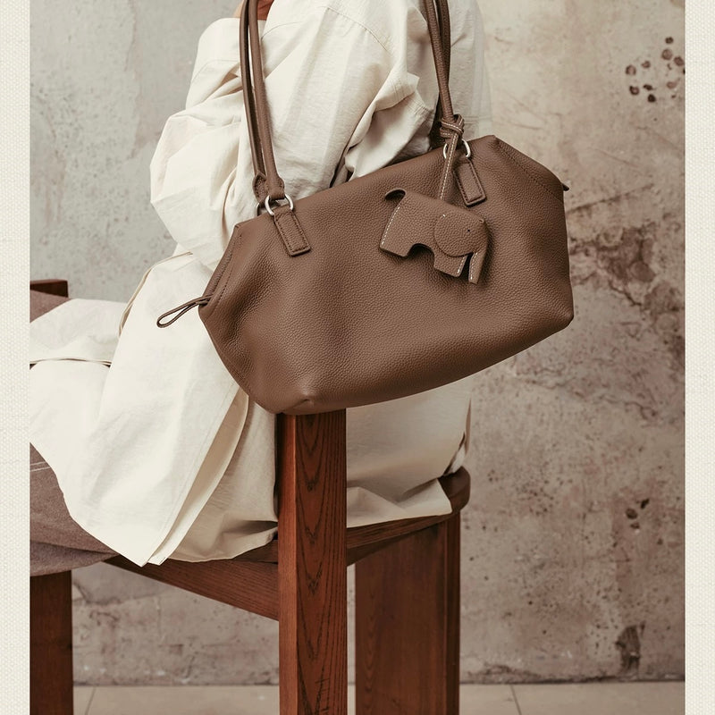 Full-Grain Leather Bag | Soft Square Tote