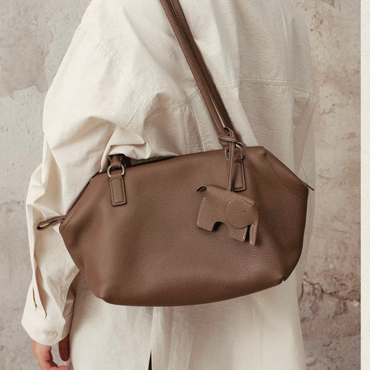 Full-Grain Leather Bag | Soft Square Tote