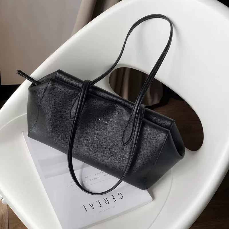 Full-grain leather |  Suede bag | Leaf