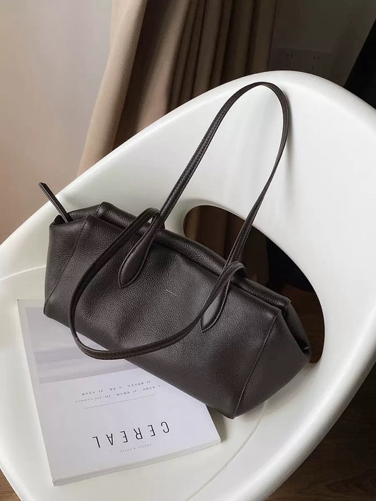 Full-grain leather |  Suede bag | Leaf