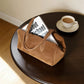 Full-grain leather |  Suede bag | Leaf