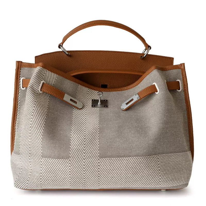 Full-Grain Leather and Canvas bag |  Canvas first