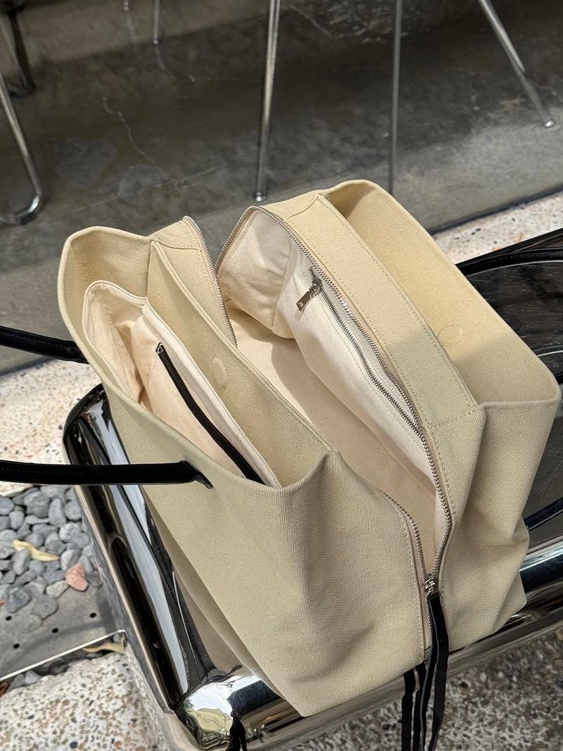 Canvas & Full-Grain Leather Tote Bag | Arlo Tote