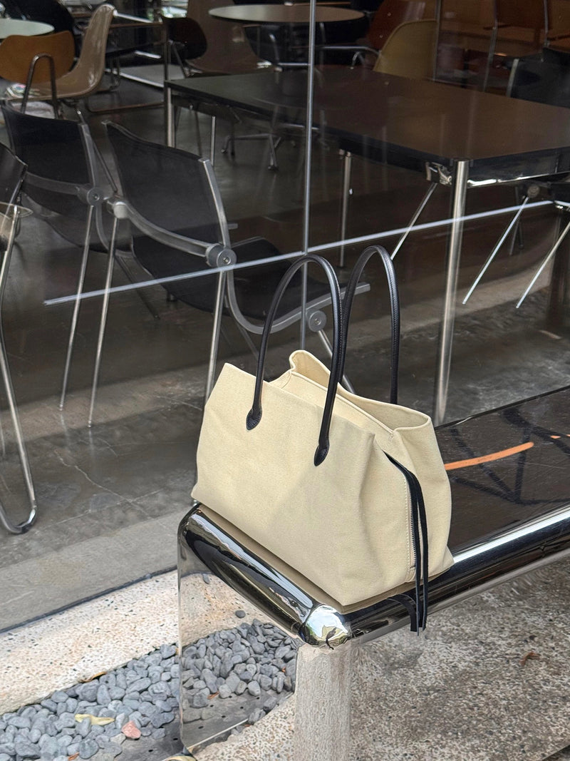Canvas & Full-Grain Leather Tote Bag | Arlo Tote