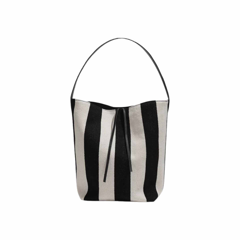 Zebra print bucket bag