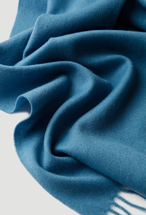 blue wool scarf