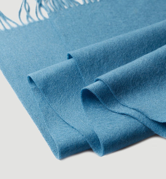 blue wool scarf