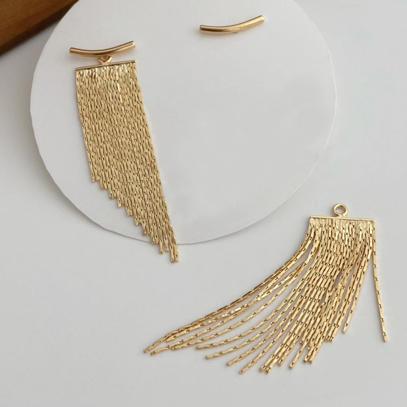 Pure silver with 18K gold plating Earrings | Tassel