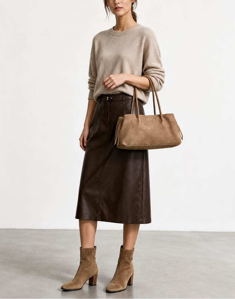 Kaelin｜Suede bag  | Full-Grain Leather Bag