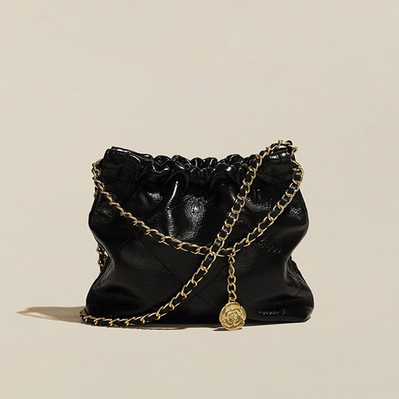 Top-Grain Leather bag | pearl handle bag